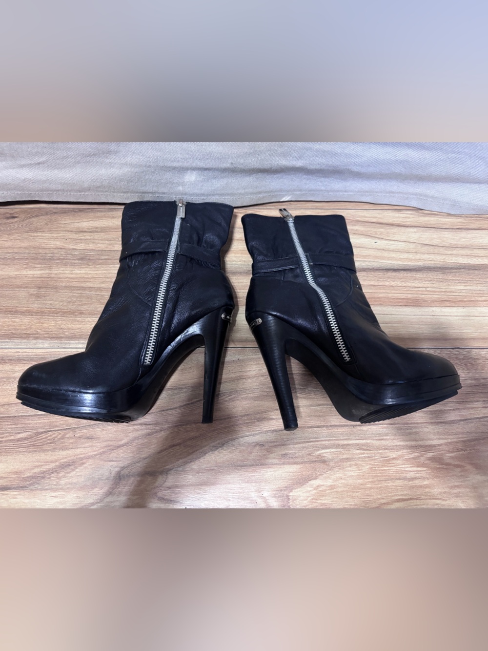 Michael Kors Black Leather Booties Women's Sz 6.5